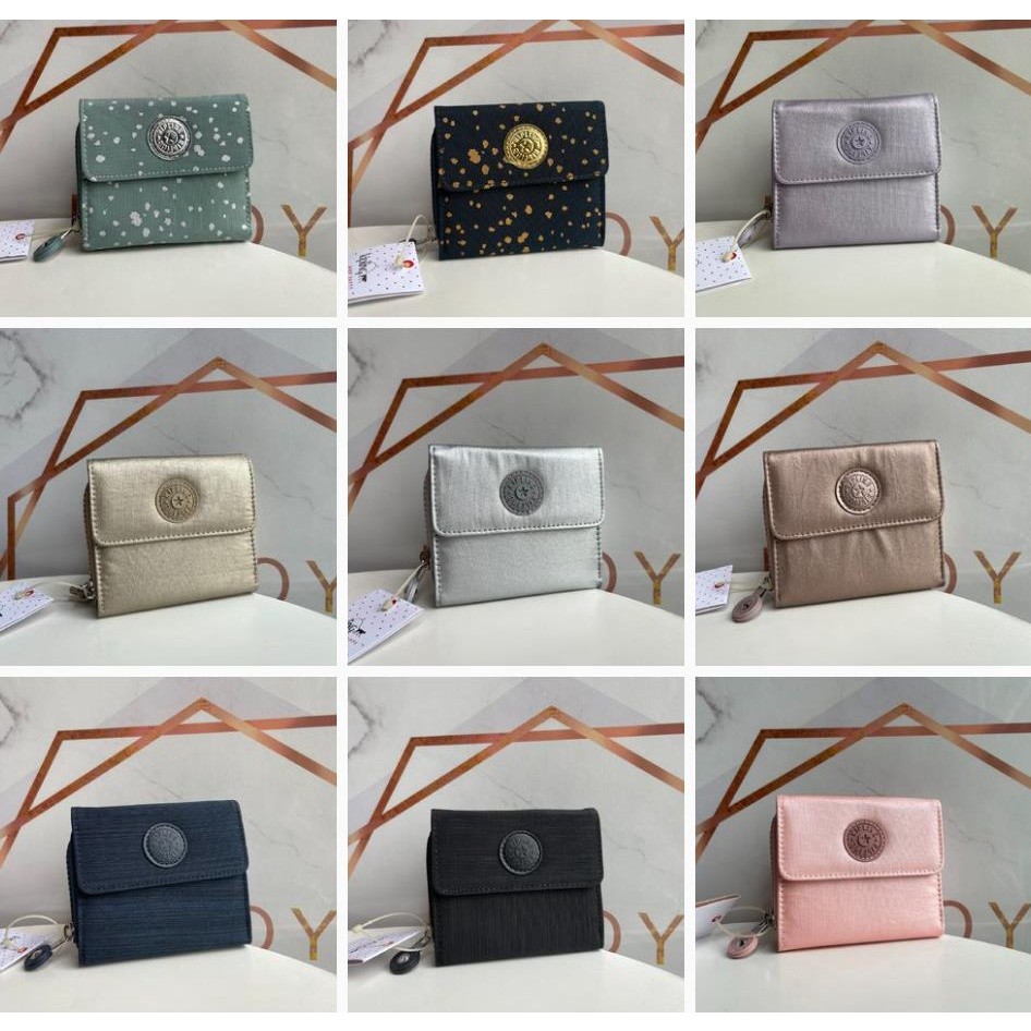 Kipling Dompet Gaya Baru Tempat Kartu AC3755 Pendek Lipat Tiga |7EF41A3B|