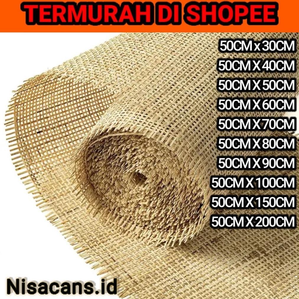 Premium Anyaman Rotan Anyaman Rotan Lembaran Square/Rotan Webbing Motif Kotak Anyaman Rotan Premium