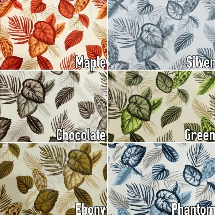 Kain Bludru Velvet Motif Daun Tropical - Shangrila (Sofa, Jok Kursi)