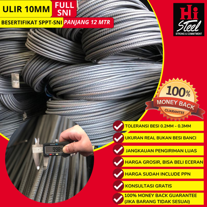 Besi Beton Ulir Full Sni 10Mm (Bersertifikat) Termurah