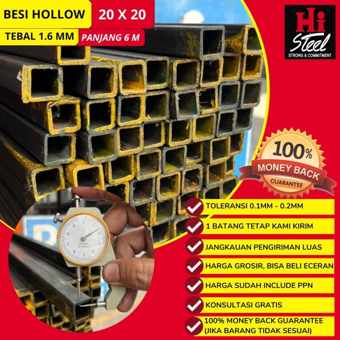 Besi Hollow 20 X 20 X 1.70Mm Terbaik