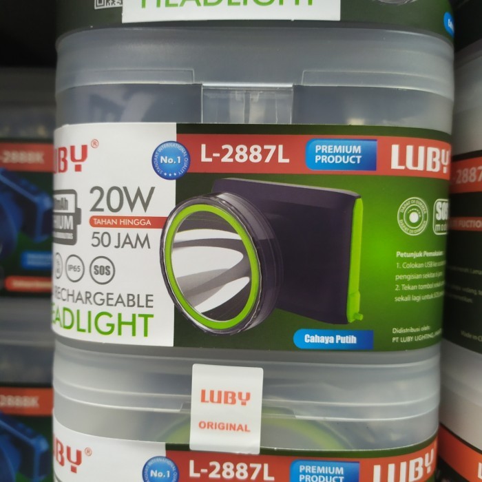Promo Senter Kepala Luby 2887 L / L2887L Putih F5O6