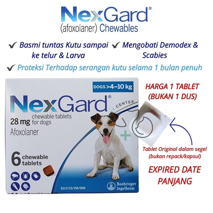 Obat Kutu Anjing Nexgard 4-10 Kg