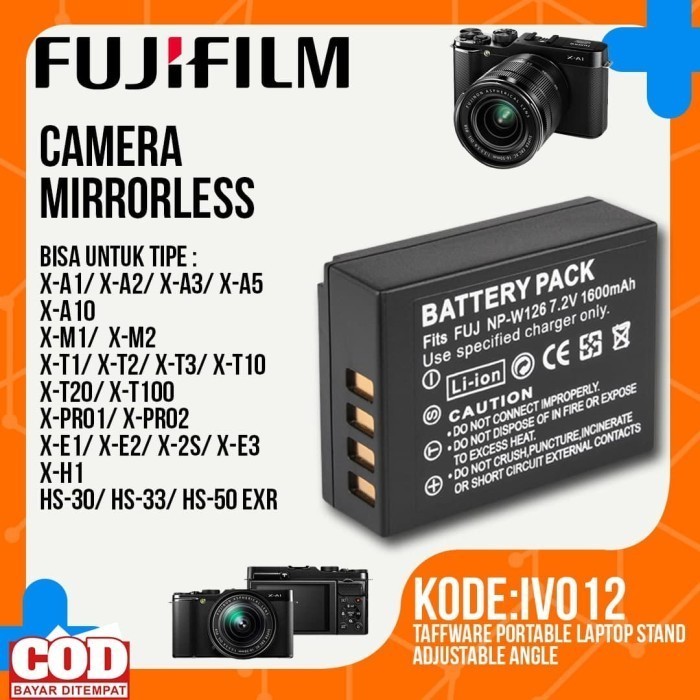 TERBARU baterai battery kamera fujifilm mirrorless npw126 np-w126s xa1 xa2 xa3