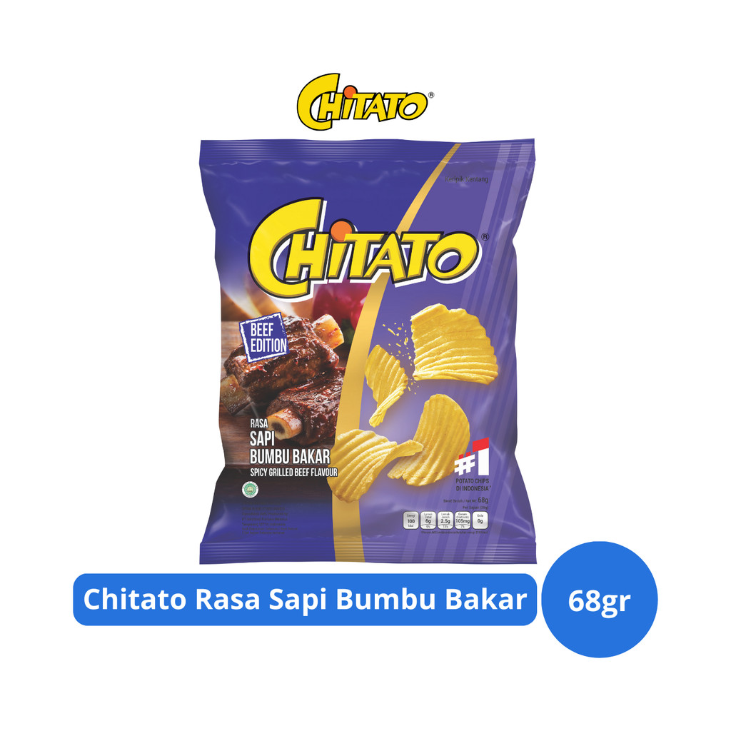 

Chitato Keripik Kentang Rasa Sapi Bumbu Bakar 68gr