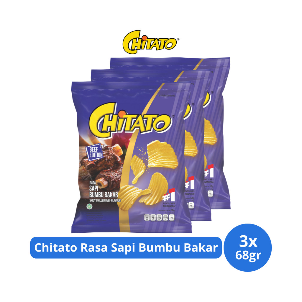 

Chitato Keripik Kentang Rasa Sapi Bumbu Bakar 68gr x 3 pcs