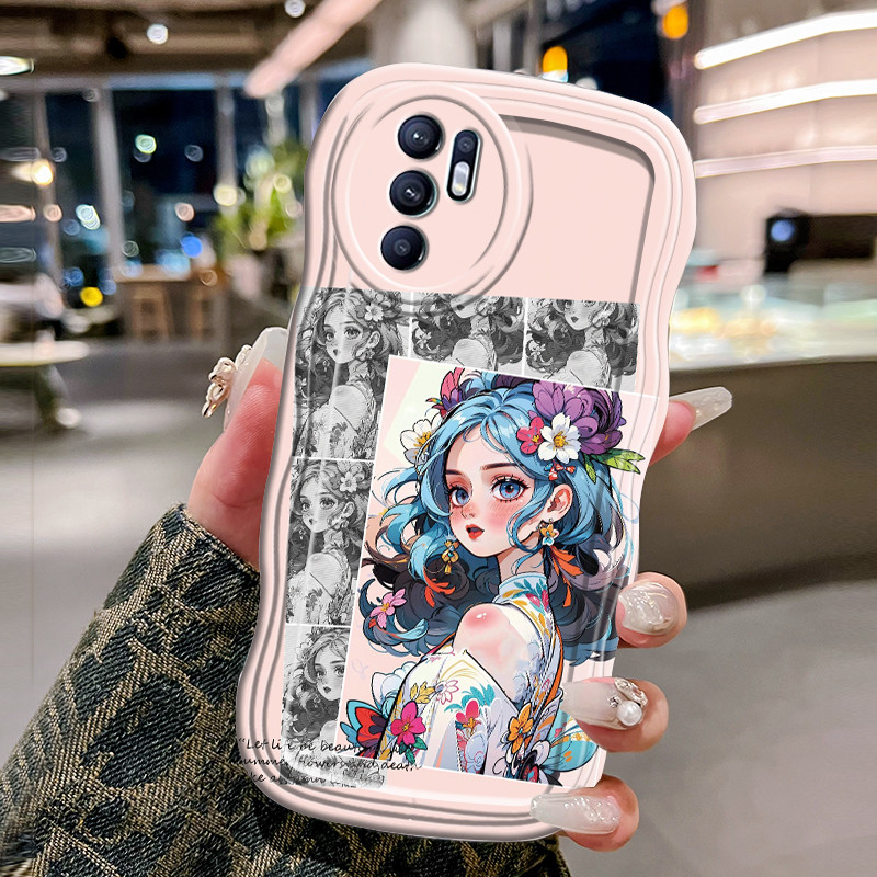 Casing Hp Untuk OPPO Reno 6 4G Case Casing HP Kesing berbulu penutup pelindung silikon gelombang tra