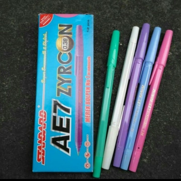 

Pulpen/Pen/BallPoint Standard AE-7 Zycron 0.38mm 12Pcs