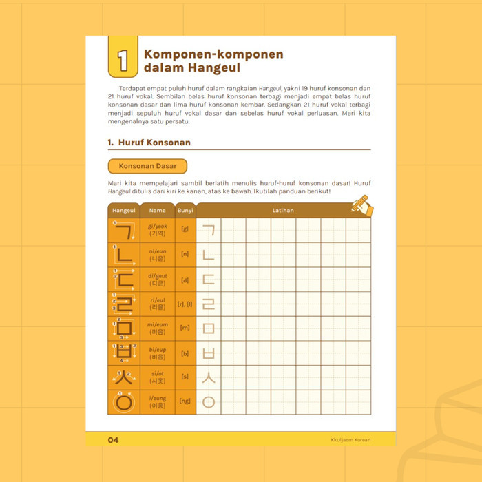 

PAKET HEMAT BUKU BELAJAR BAHASA KOREA BUKU KKULJAEM KOREAN DASAR 1 + BUKU LATIHAN MENULIS HANGEUL