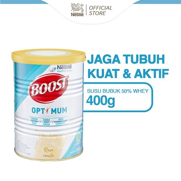 

NESTLE BOOST Optimum Susu Nutrisi Vanila Dewasa dan Lansia Kaleng 400g