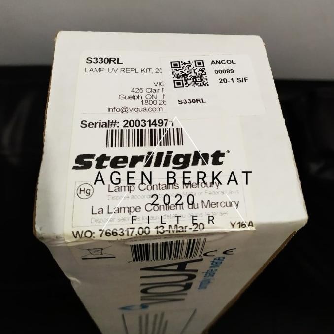 Lampu Bohlam Uv Viqua S330Rl S 330 Rl 3,5Gpm Untuk Unit S2Qpa Vt4 Ori