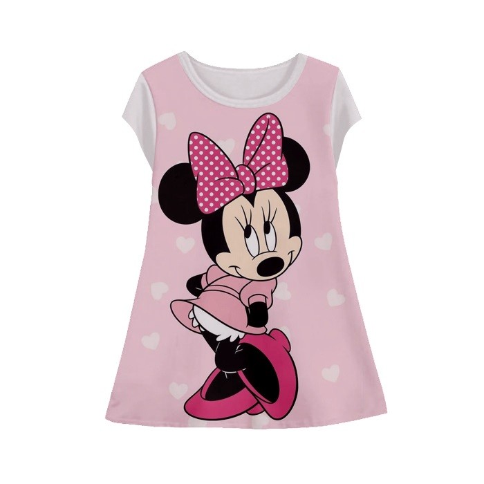 Baju Dress Anak Perempuan Mini Mouse v2 Tunik Anak Wanita MiniMouse-2 Umur 1-12 Tahun
