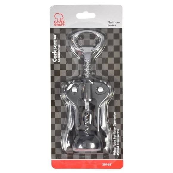 Alat Pembuka Sumbat Tutup Botol Gabus Chef Craft Corkscrew Wing Type