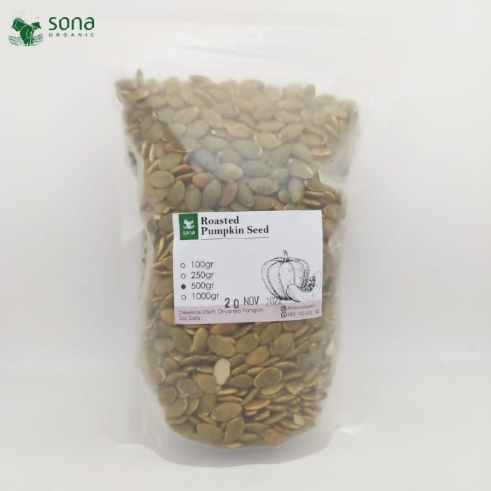 

Terlaris Roasted Pumpkin Seed 500gr - Pumpkin Seed Oven/Panggang - Sona SALE