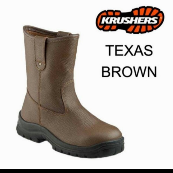 {AdevaShop} Sepatu Kerja Safety Krushers Mt Isa Brown Texas - TEXAS 39 Murah