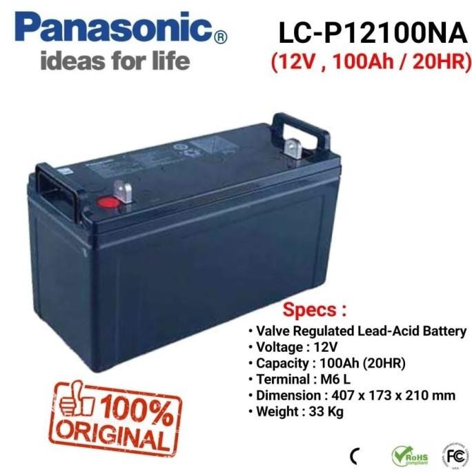 Aki Battery UPS Battery Kering Vrla Panasonic 12V 100AH Aki Kering Panasonic 12V 100Ah