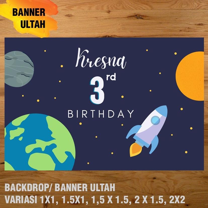 TERMURAH ASTRONOT BANNER/ BACKDROP/ SPANDUK ULANG TAHUN UL-TAH ank-48