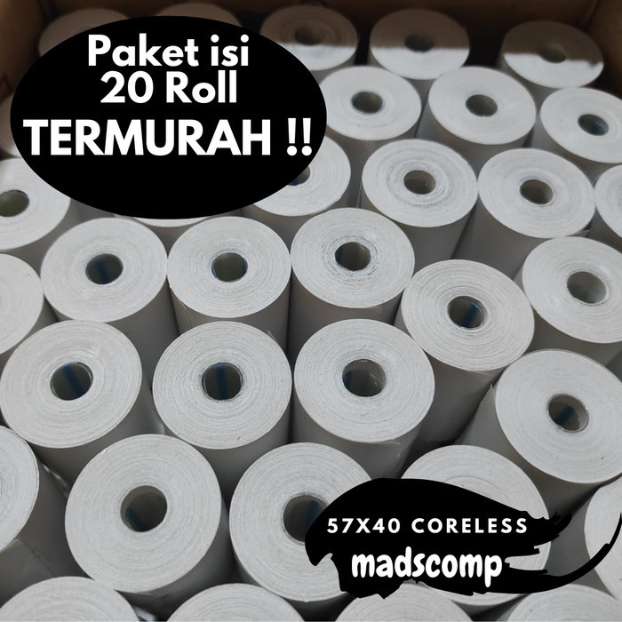 

Terlaris Thermal Roll Struk 57 x 40 Coreless Printer Bluetooth dan Mesin Kasir SALE