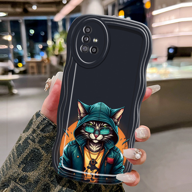 Casing Hp Untuk Samsung Galaxy A51 M40s Case Casing HP pola macan tutul dan kucing Kasing Cesing Sil