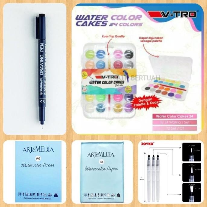 

Watercolor Drawing Set Belajar Gambar Lukis Cat Air