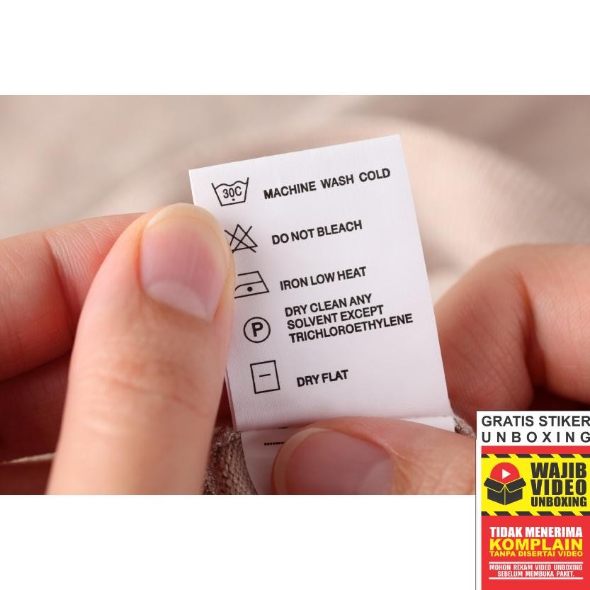 

TERMURAH LABEL WASH CARE COTTON DAN POLYESTER TAG SUPER PREMIUM CO 1X DI KIRIM 600PCS gh-56