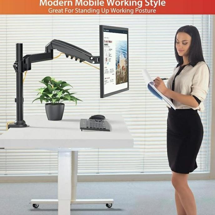 Bracket Single Monitor Gas Spring Arm Mount Stand Bracket Komputer Tv !! Ready