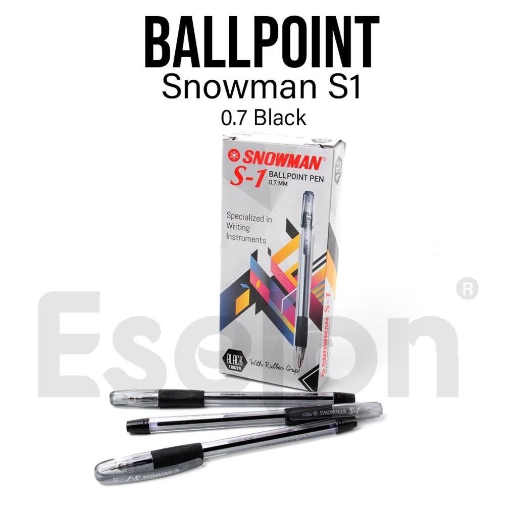 

1buah/1pc Pulpen Snowman S1 Hitam 0.7mm