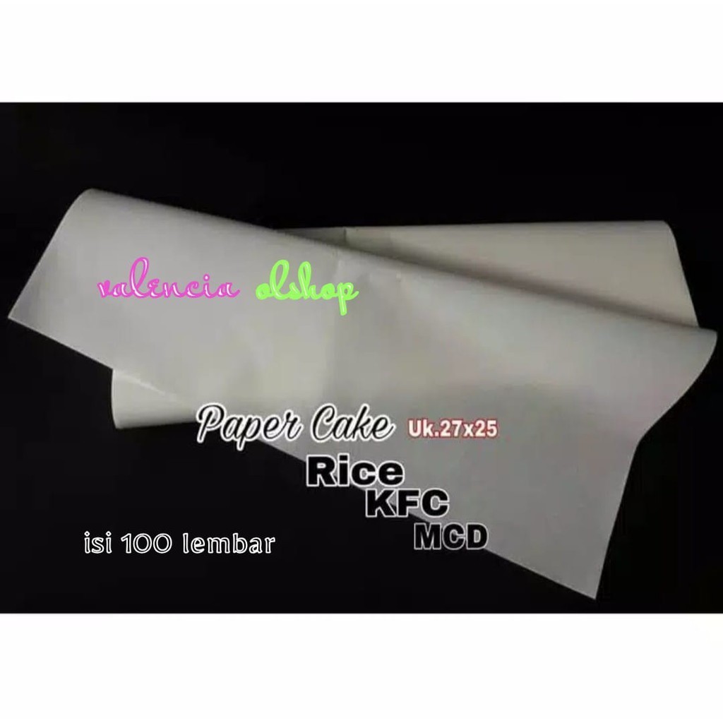 

kertas nasi putih KFC / MCD / BURGER / KEBAB @ 100 lembar