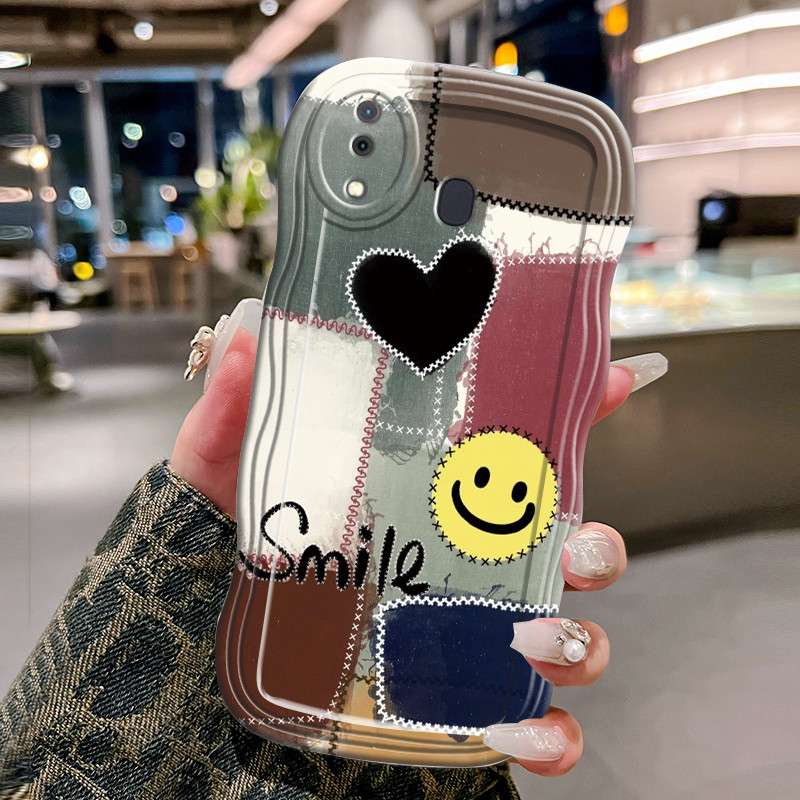 Casing Hp Untuk Samsung Galaxy A20 A30 M10s Case gelombang Sisi Softcase Silikon Smiley Kesing Casin