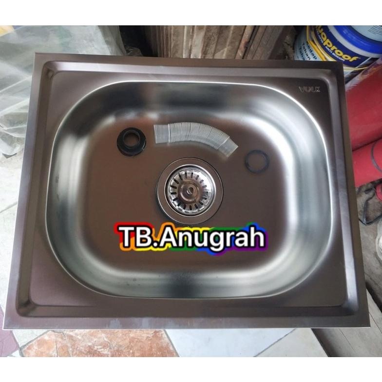 BAK CUCI PIRING STAINLESS SINK CUCI PIRING BAK CUCI PIRING 1 LUBANG FREE AFUR KITCHEN SINK WASTAFEL