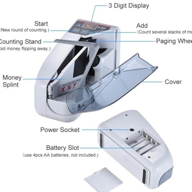 Mesin Ghitung Uang Ni V30 Portabel Money Handy Counter Hitung V30