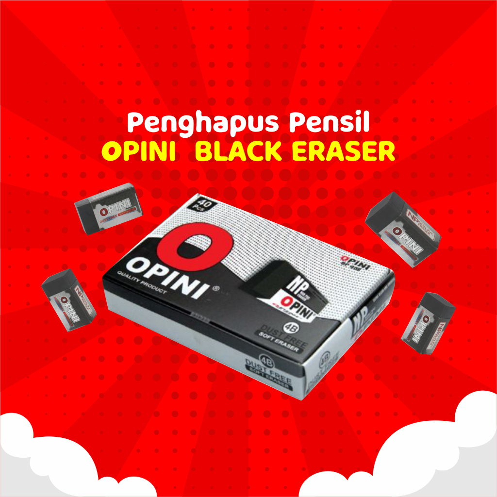 

1Pack Isi 40pcs Penghapus Pensil Kecil B40 Hitam Putih Warna Warni / Eraser / Setip / Penghapus