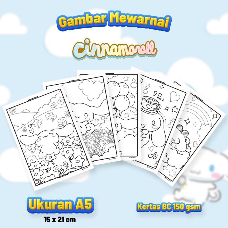 

Gambar Mewarnai CINNAMOROLL Isi 20 Lembar Kertas BC Tebal