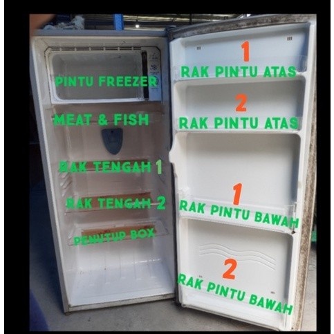 RAK KULKAS SHARP 1 PINTU TIPE LEMON (LOVES) PINTU FREEZER CHILLER RAK