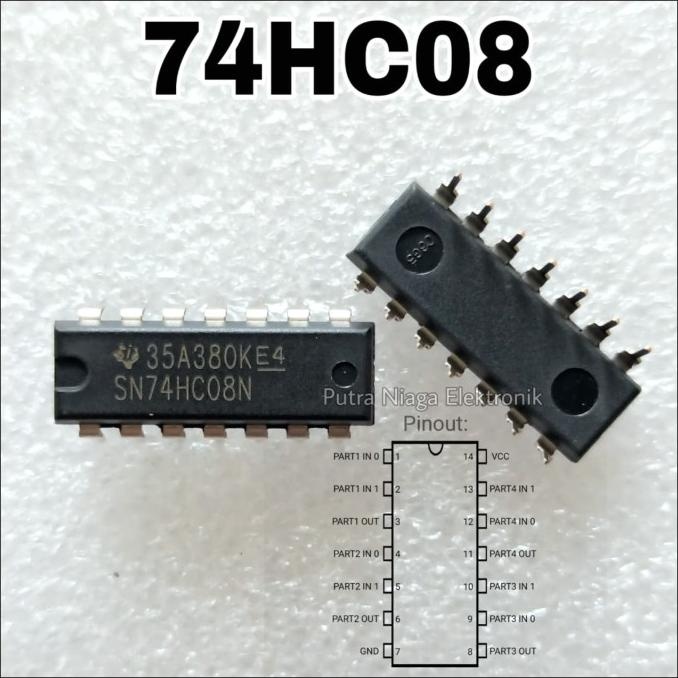 Terbaru ic TTL 7408 74HC08 dip 14p / SN74HC08N / HD74HC08P putr4n Berkualitas