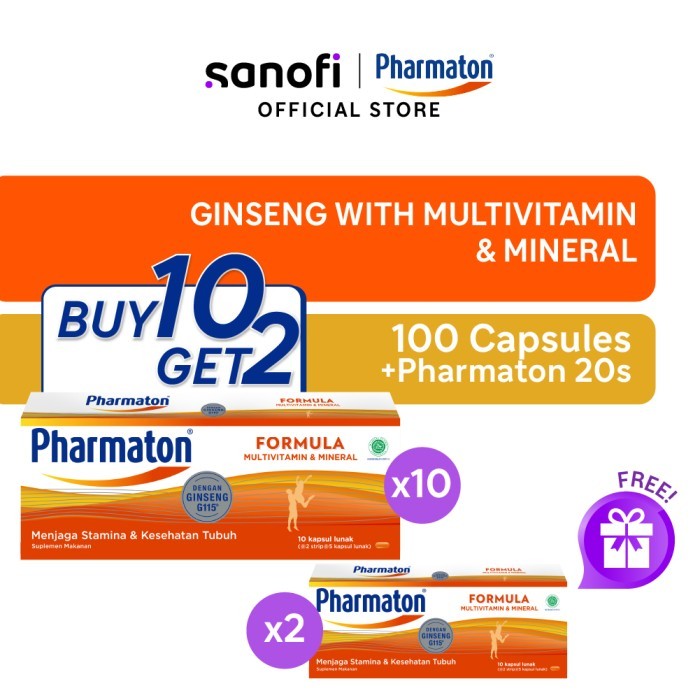 Terbaru [B10G2] Pharmaton Formula 10S Free Pharmaton Formula 10S - Ginseng Multivitamin Jaga Stamina