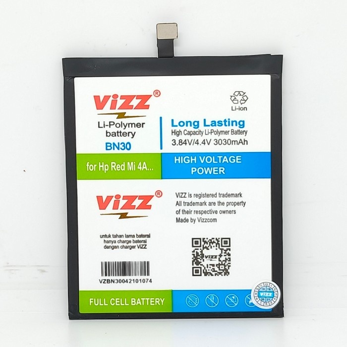 Termurah Baterai Batre Vizz Xiaomi Redmi 4A Bn30 Original Vizz