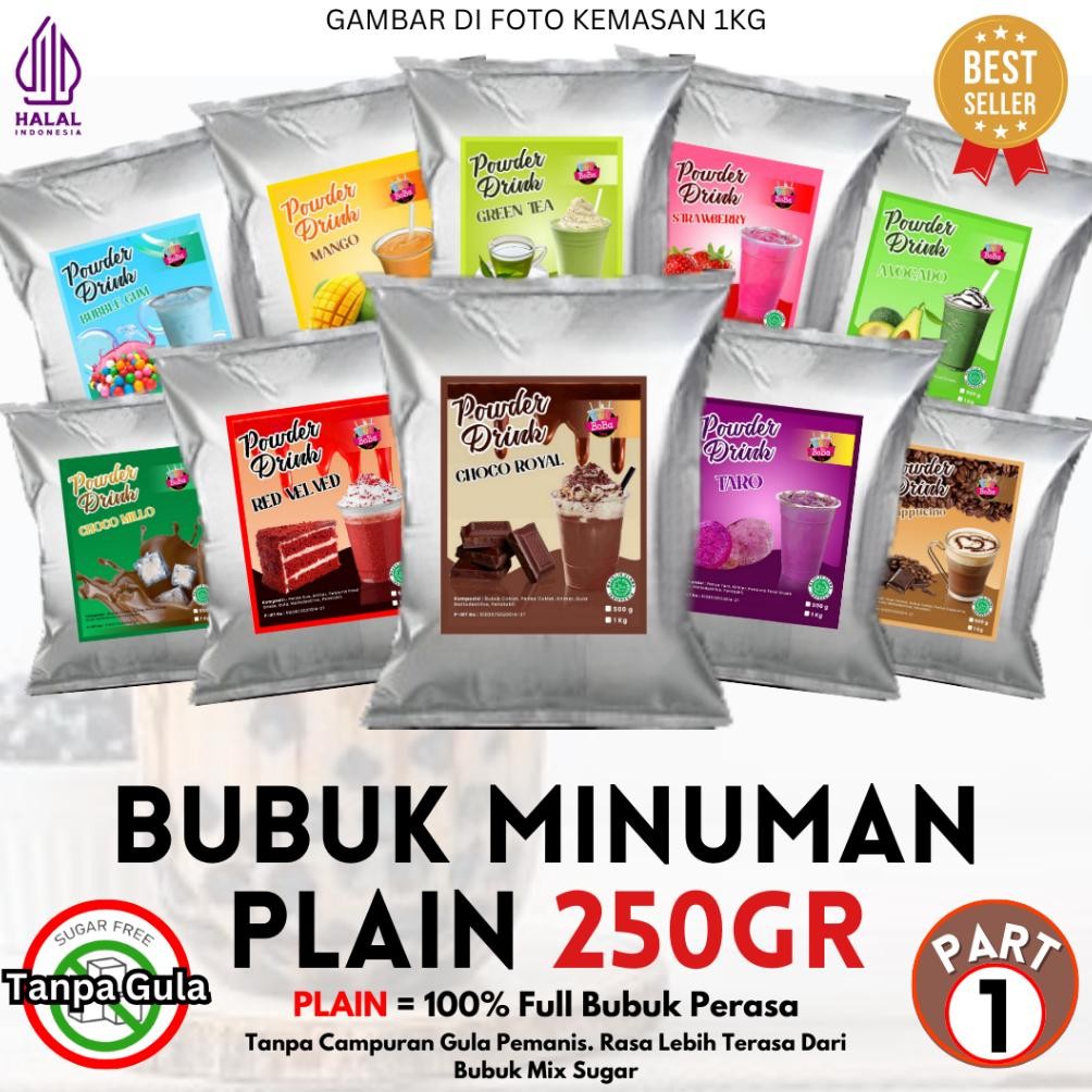 

Bubuk Minuman Rasa PLAIN 250gr Serbuk Minuman Kekinian