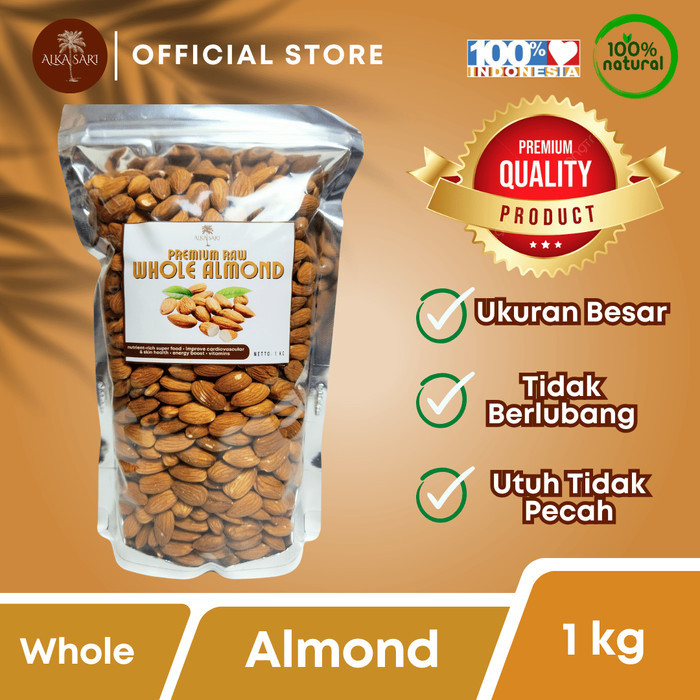 

1 Kg Kacang Almond Utuh Premium Alka Sari