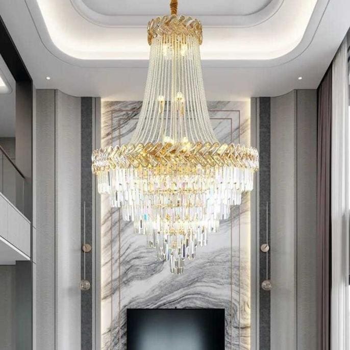 Terbaru Lampu Hias Gantung Kristal Mewah  Fitting E14 / Lampu Gantung Ruang Tamu / Lampu Chandelier