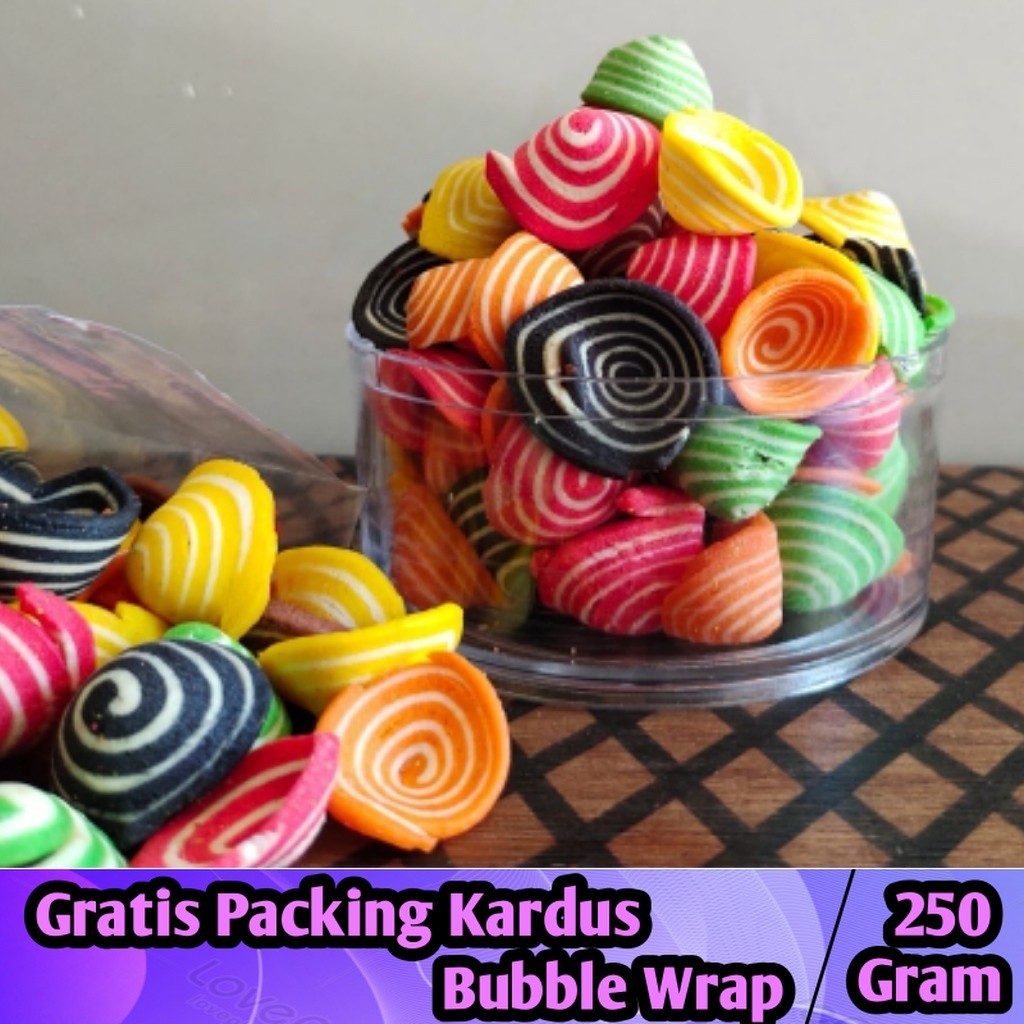 

Kuping Gajah Pelangi 250gram / Kuping Gajah Rainbow Mini Super - Iqorni Snack