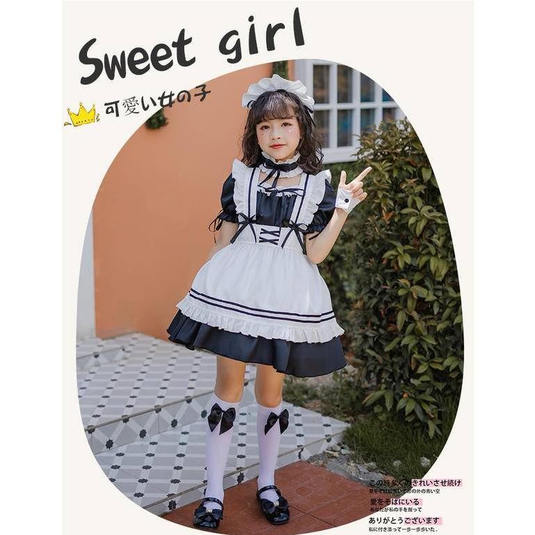 DFG WetroseReady Stock Cute Soft Girl Anak Cewek Gadis Muda Japanese Lolita Maid Costume Cosplay Ani