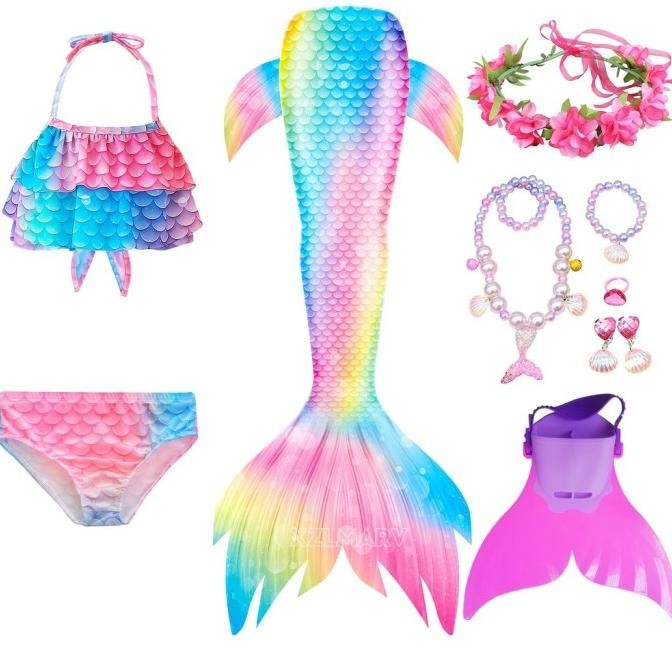 SAW Pakaian Renang Ekor Putri Duyung Anak Perempuan Halloween Kostum Putri TERLARIS