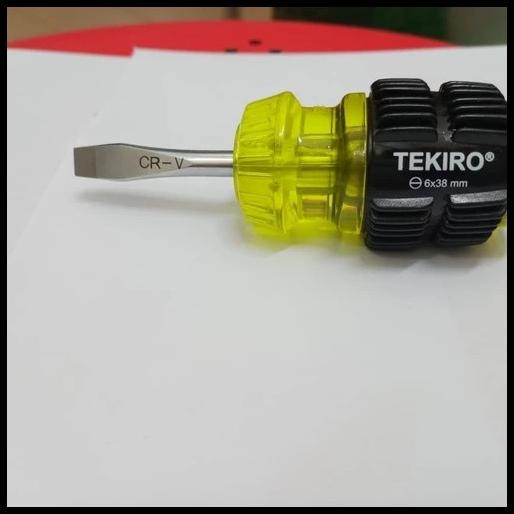 Tekiro Obeng Min (-) 6X38 Mm Obeng Cebol Gagang Karet / Obeng Pendek