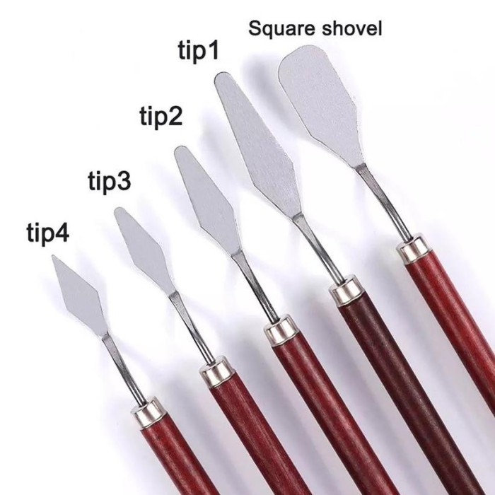 

Seka - Palet Lukis 5Pcs/Set Pisau Palet / Painting Knife / Paint Knife / Spatula Dekorasi Kue Lukis