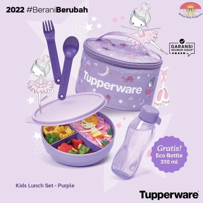 Tupperware blue yummy pink sweety set kotak makan bekal anak