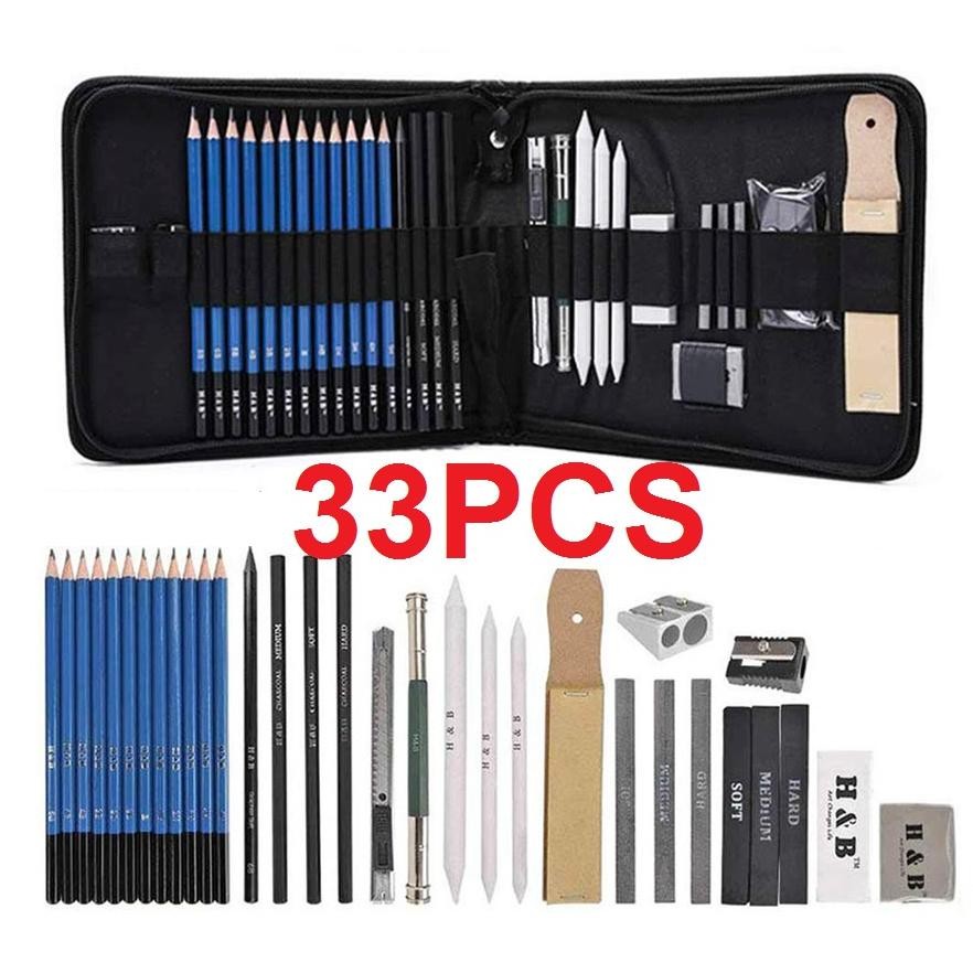 

Terlaris 33Pcs/Set Sketch Pensil Pisau Penghapus Dan Pensil Gambar Untuk Keperluan Sekolah Pencil Drawing Set Cod