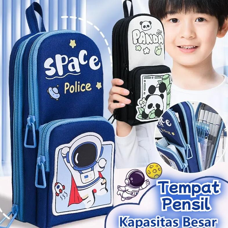 

Original Berkualitas Tinggi Tempat Pensil Anak Motif Kartun Tempat Pensil Kotak 3D Besar Lucu Laki-Laki/Perempuan Kanvas 6 Ruang Cod