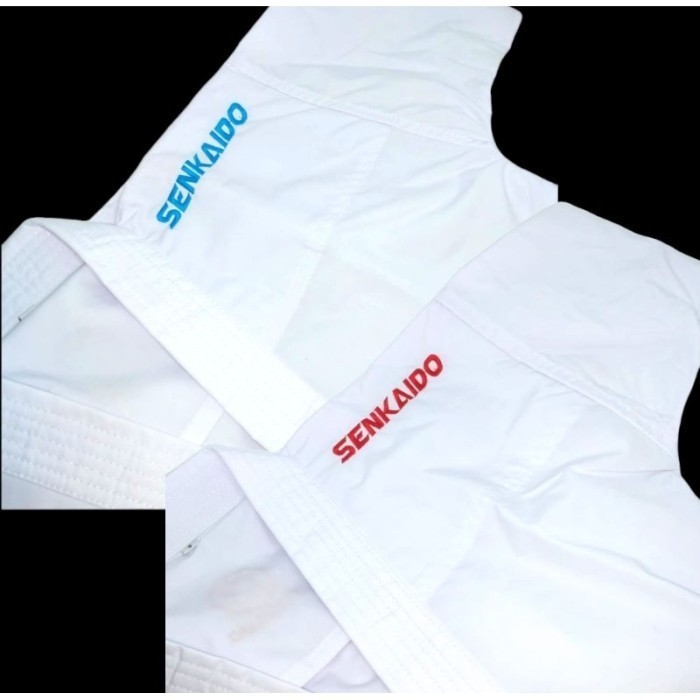 Dogi / Baju karate Senkaido Kumite Bordir Aka/Ao (Merah-Biru)