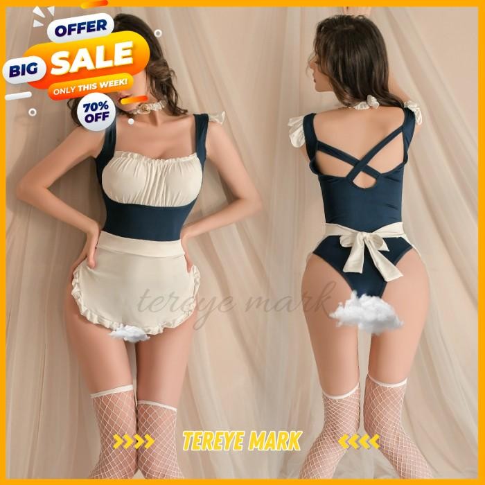SEXY BAJU MALAM SEXY SEKSI SET COSPLAY SERAGAM COSTUME SERVANT PELAYAN WAITRESS BAJU DINAS SEXY IMPO